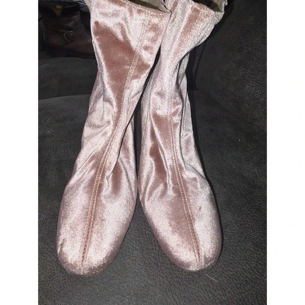 Free People Women Boots Velvet CECILE Ankle‎ Boot Rose Pink EU41